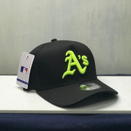 Topi premium logo A'S bodrel timbul bahan hitam 100% original