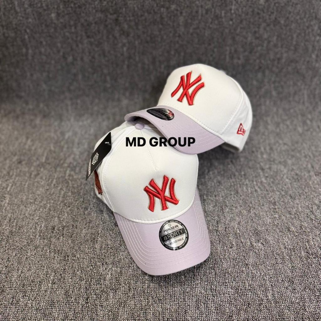 HEADWEAR-Topi Baseball NY Putih Silver  Adjustable Topi Casual Pria Wanita