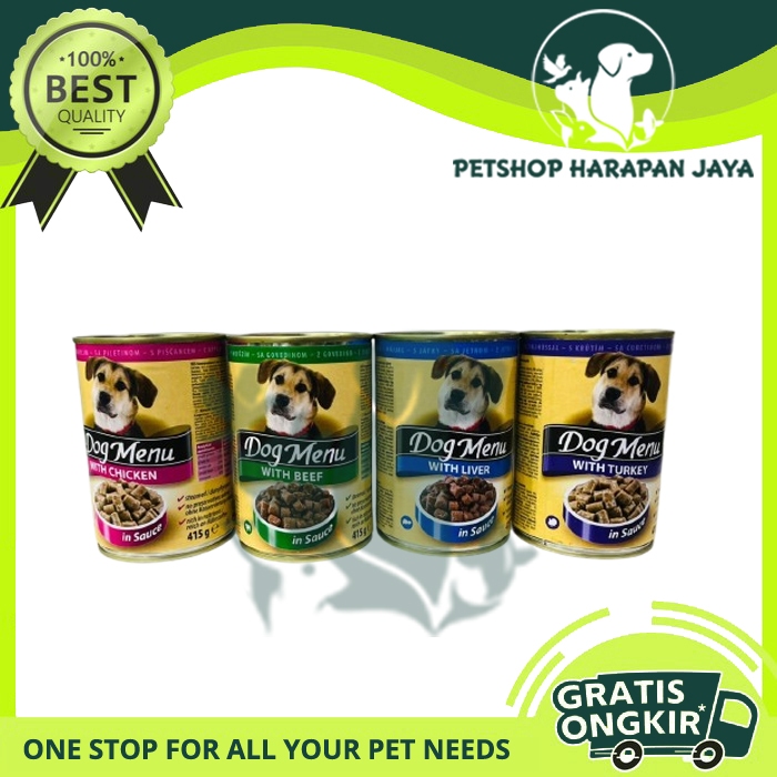 MAKANAN ANJING DOG MENU 415gr (PER BOX) ISI 20 PCS - DOG FOOD CANNED Dengan Rasa Ayam Daging & Dada 