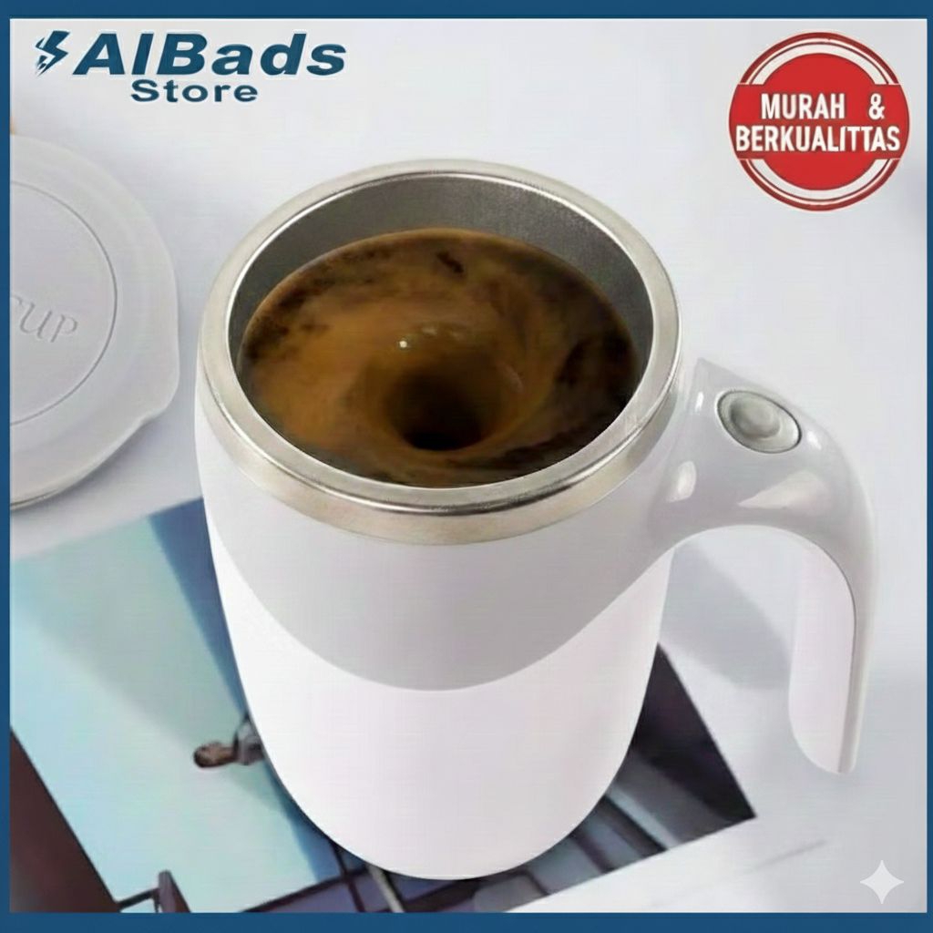 Cangkir Aduk Otomatis Self Stirring Mug 380ml | Gelas Aduk Otomatis | Cangkir Gelas Aduk Otomatis