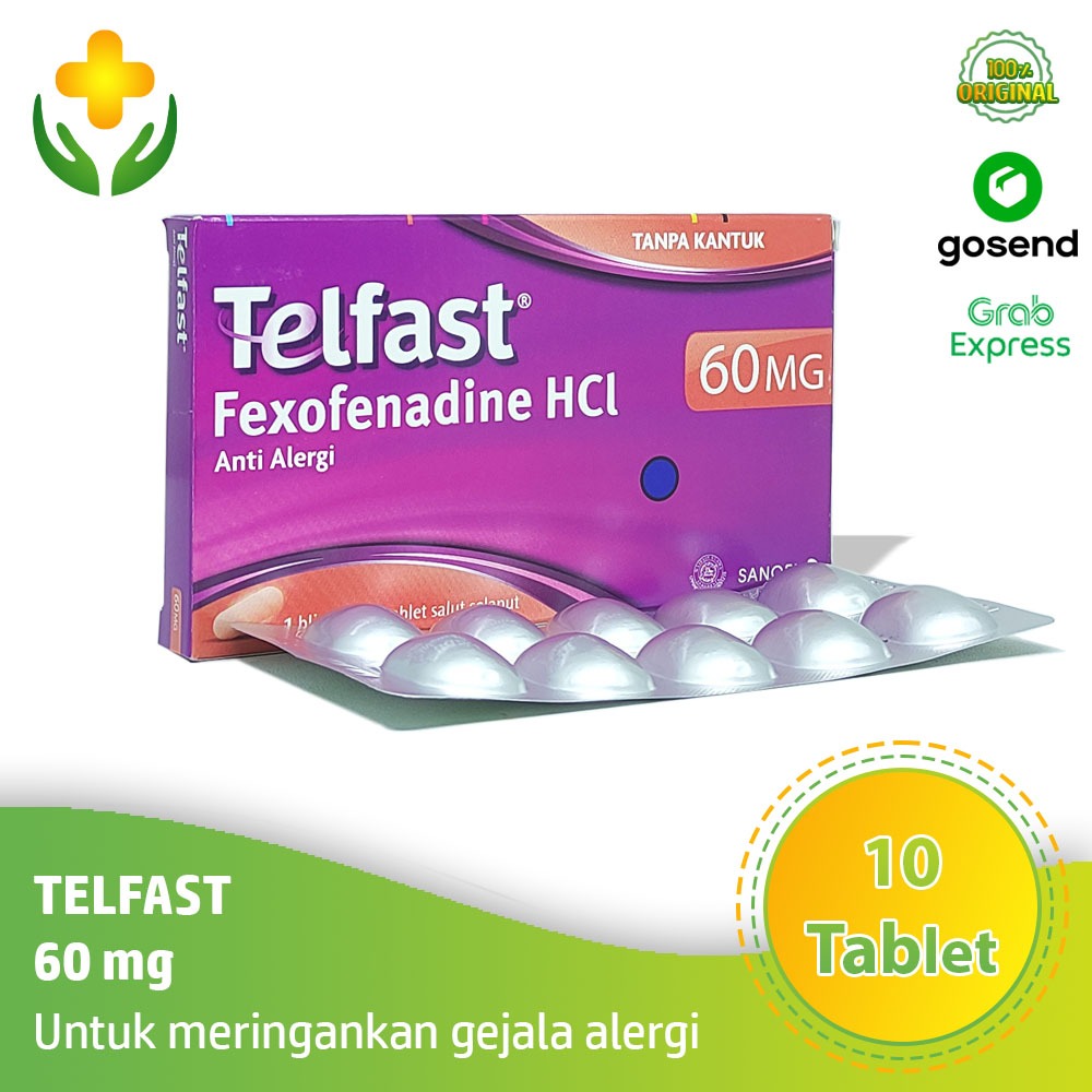 Telfast 60 mg 1 Blister isi 10 Tablet - Obat Alergi Gatal Biduran