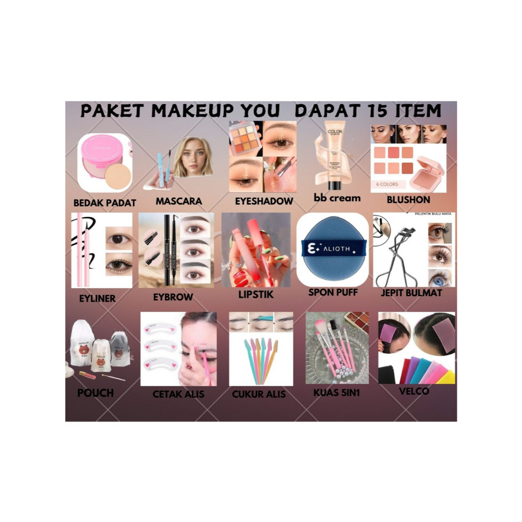 WOW HEMAT SET 15 ITEM PAKET YOU MAKEUP DAPAT 15ITEM