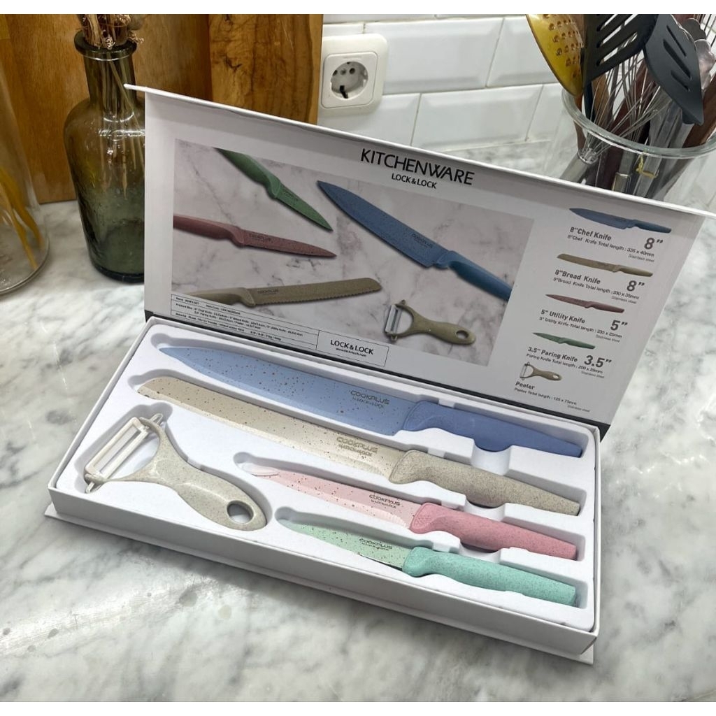 Pisau Kitchen Knife Set (5 Pcs) Lock n Lock Kitchen Ware