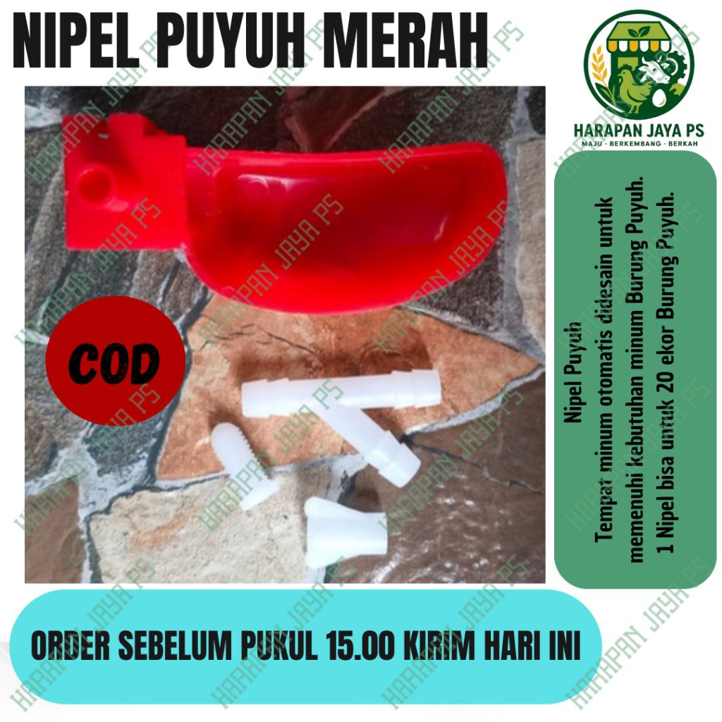 Nipel Puyuh Merah Otomatis Anti Tumpah  Hemat Air Praktis
