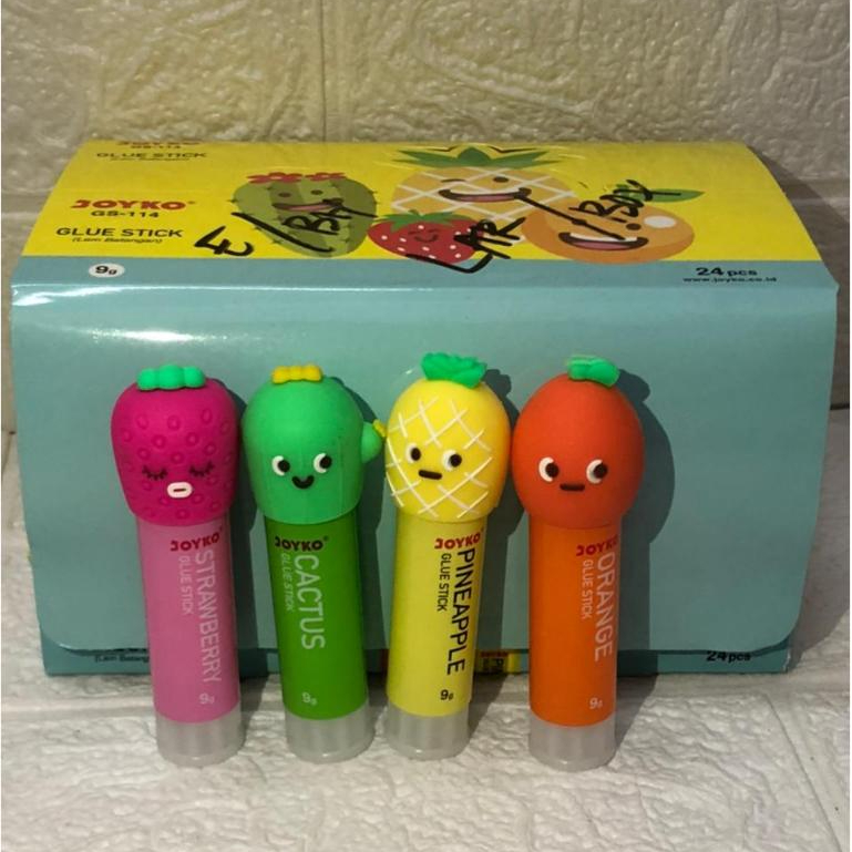 [1 Box] Glue Stick / Lem Stik JOYKO Buah Buahan Lucu 8 gr Isi 24 Pcs