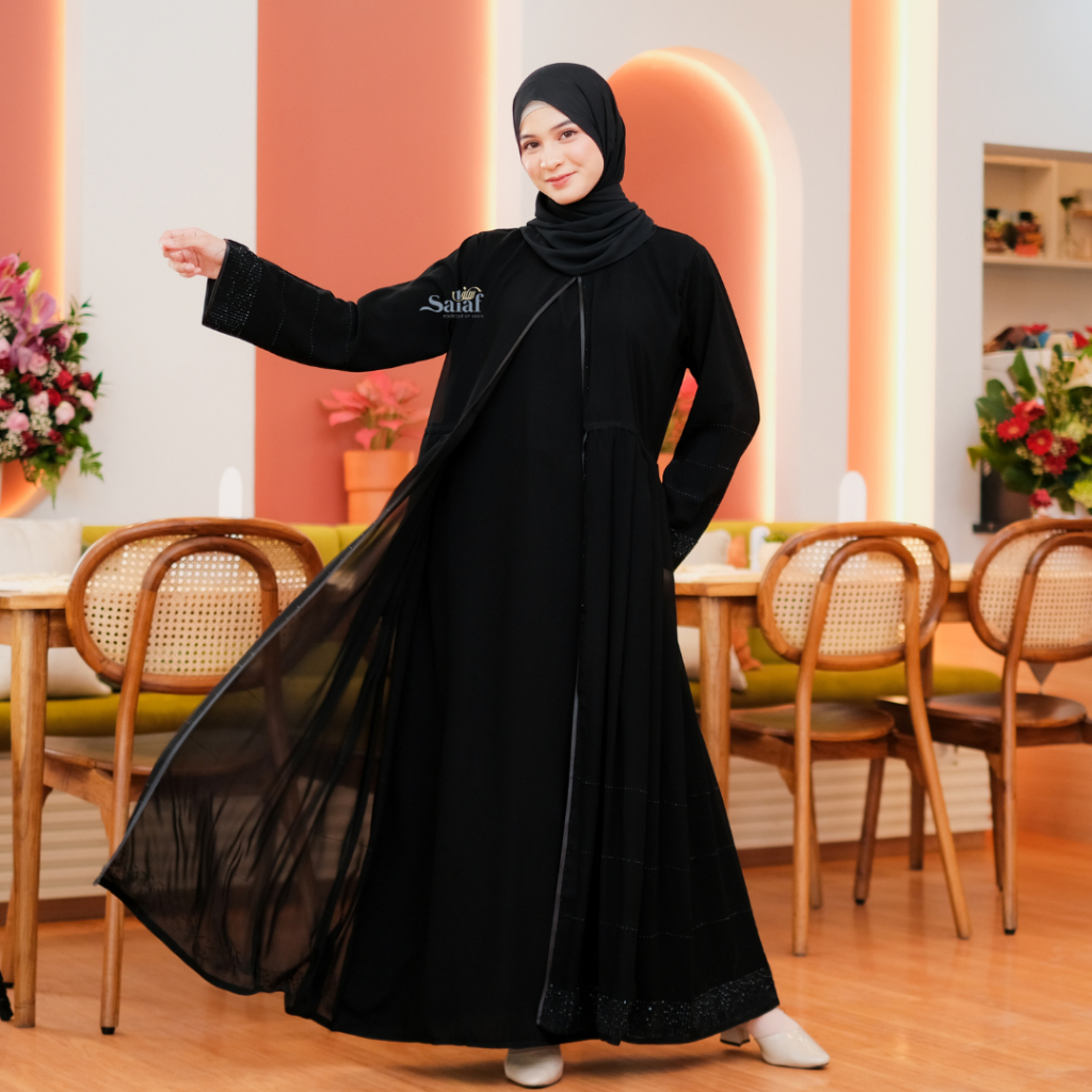 Abaya Gamis Hitam Turkey - Motif Haura