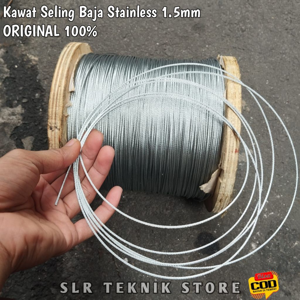 Kawat Seling Baja Stainless Steel 1.5mm Taling Seling Baja Wire Rop
