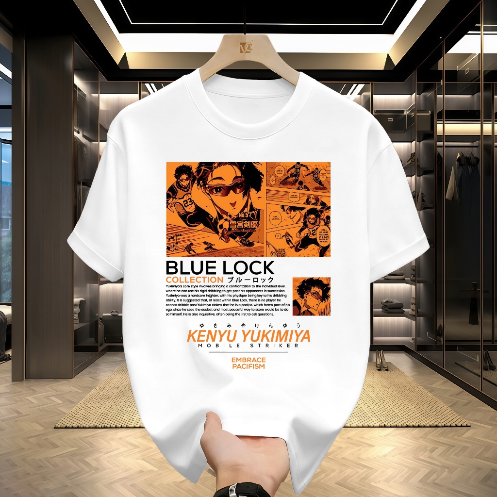 Anime Jepang Blue Lock Kenyu Yukimiya T Pria Kaos Lengan Pendek