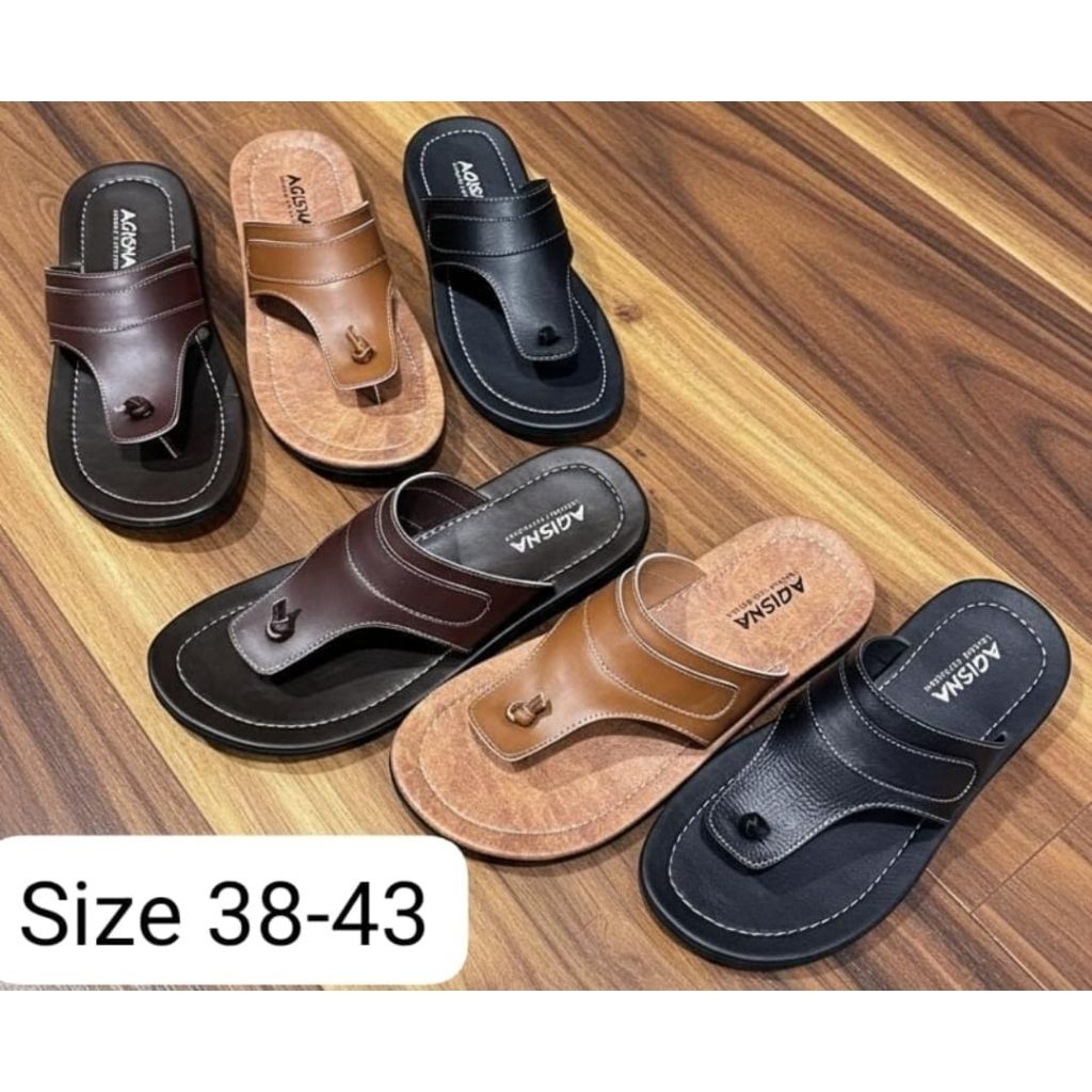 Sandal cowok kulit sapi asli Jepit Premium