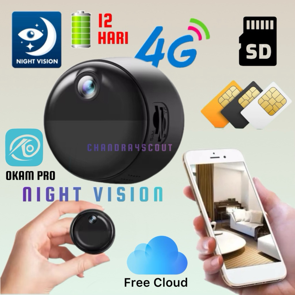 Camera Mini 4G Simcard Night Vision Kamera CCTV