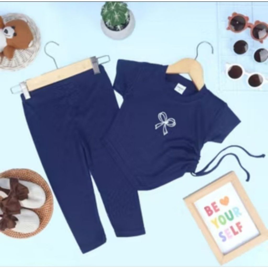 SATU SET SETELAN ANAK PEREMPUAN USIA 1-6 TAHUN SETELAN BAJU ANAK PEREMPUAN MOTIF TALI PITA