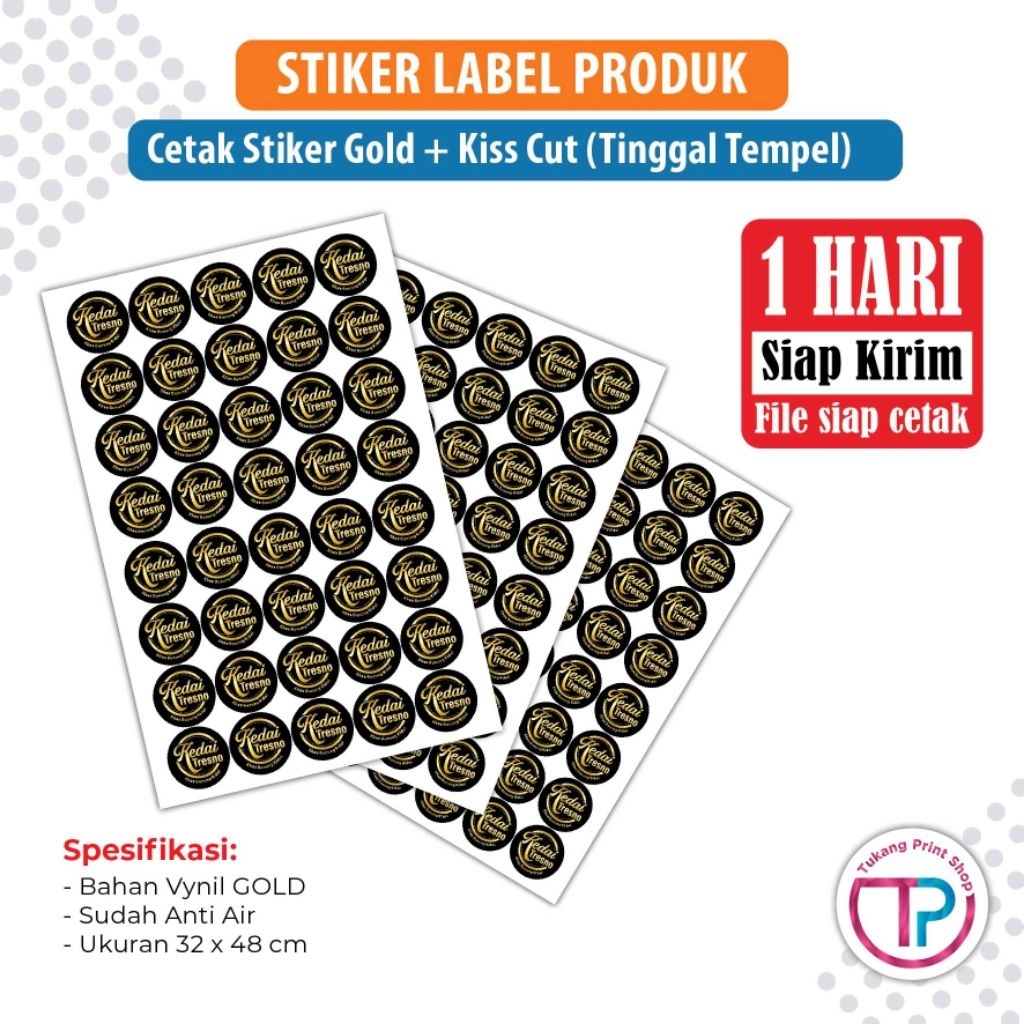Stiker Label Vynil Gold /Anti Air/Waterproof A3