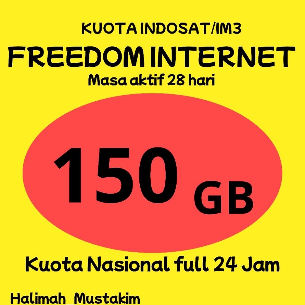 kuota murah | paket data internet im3 / Indosat Freedom Internet Sensasi  (50GB, 100GB, 150GB, 200GB