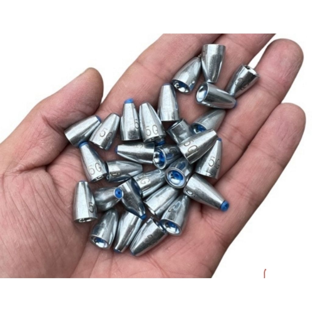 Timah Pemberat Kerucut Sinker Umpan Pancing Carolina Rig Softlure Ajing Rayap Paddle Curly Kalen