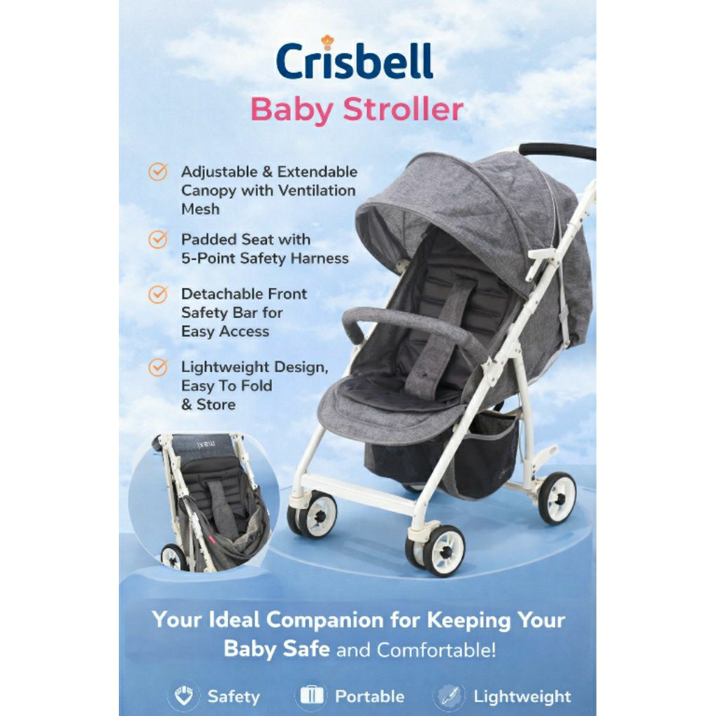 stroller crisbell like new/stroller prelove/kereta bayi bekas