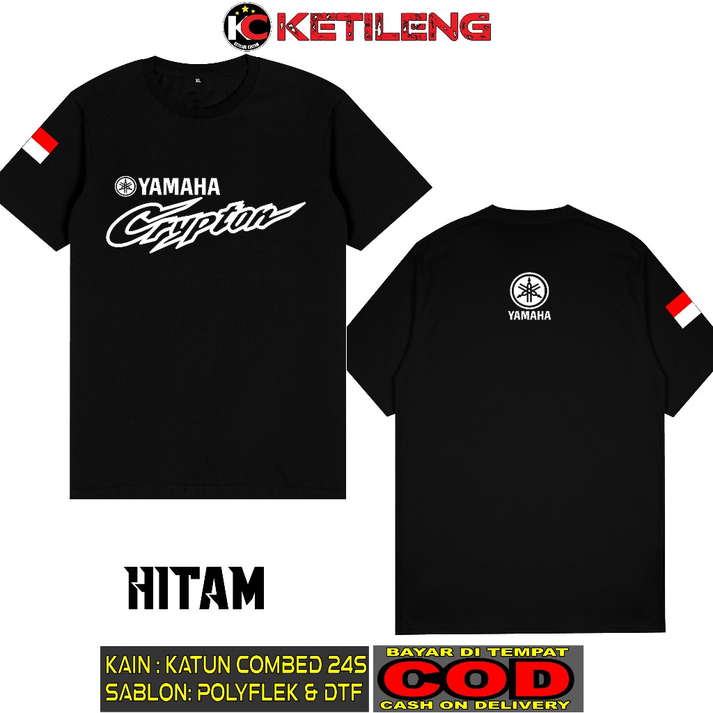KAOS YAMAHA CRYPTON M1 BAHAN COTTON COMBED 24S TEBAL ADEM BISA COD KAOS DISTRO KAOS KEREN