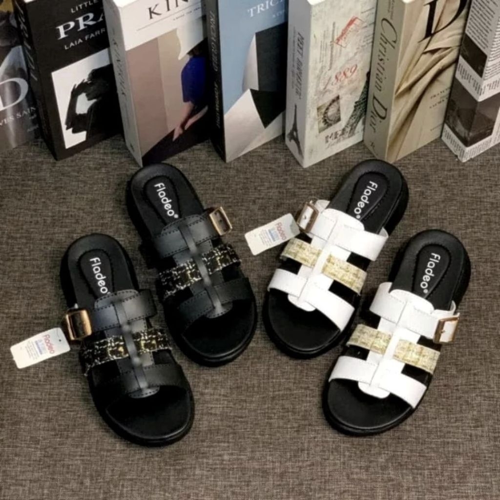 Sandal Wedges Fladeo Wanita Platform Sendal Rajut Wedges Hak Tinggi 3 Cm