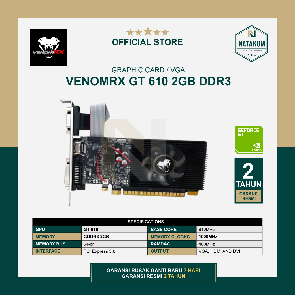 VGA VENOMRX NVIDIA GT 610 2GB DDR3