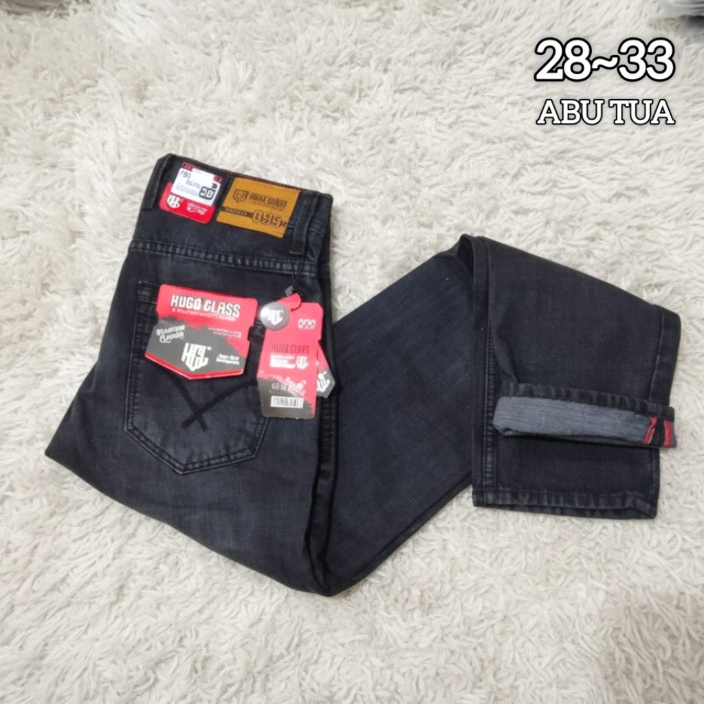 HUGO GLASS| celana jeans panjang pria dewasa premium original slim-fit size 28-33