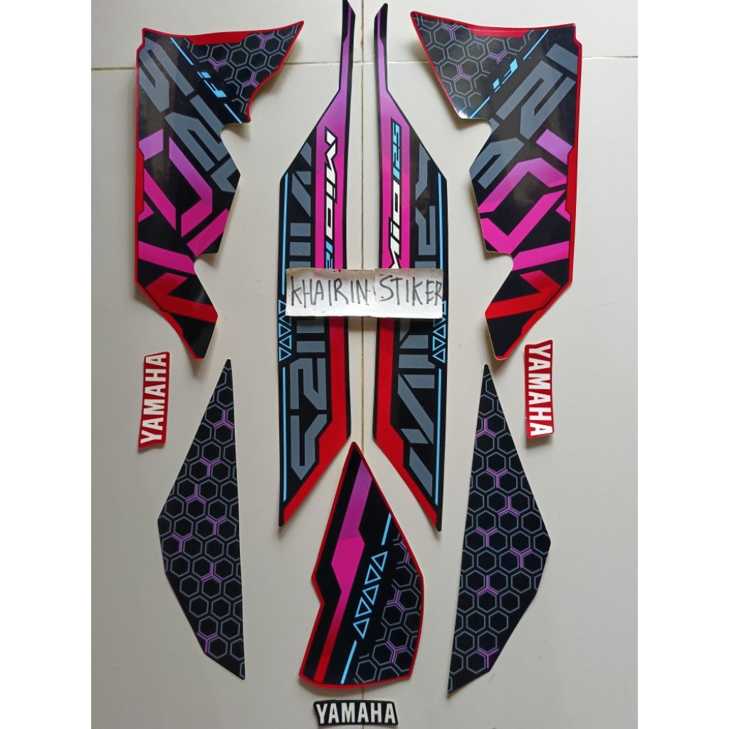striping stiker Mio m3 125 hitam merah 2025 2026