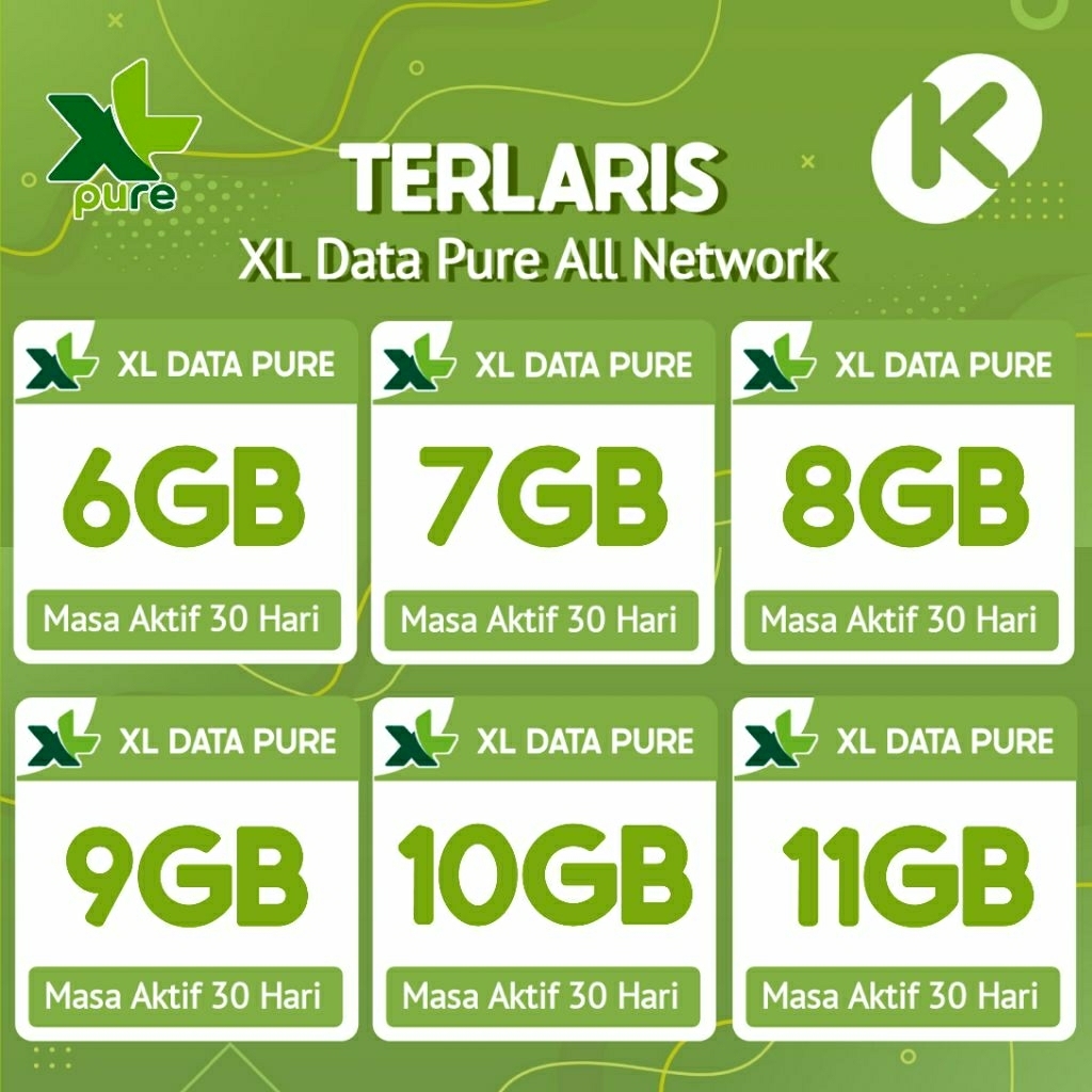 Paket Data XL 30 Hari/XL Paket Data Pure 30 Hari/Kuota Data XL Bulanan