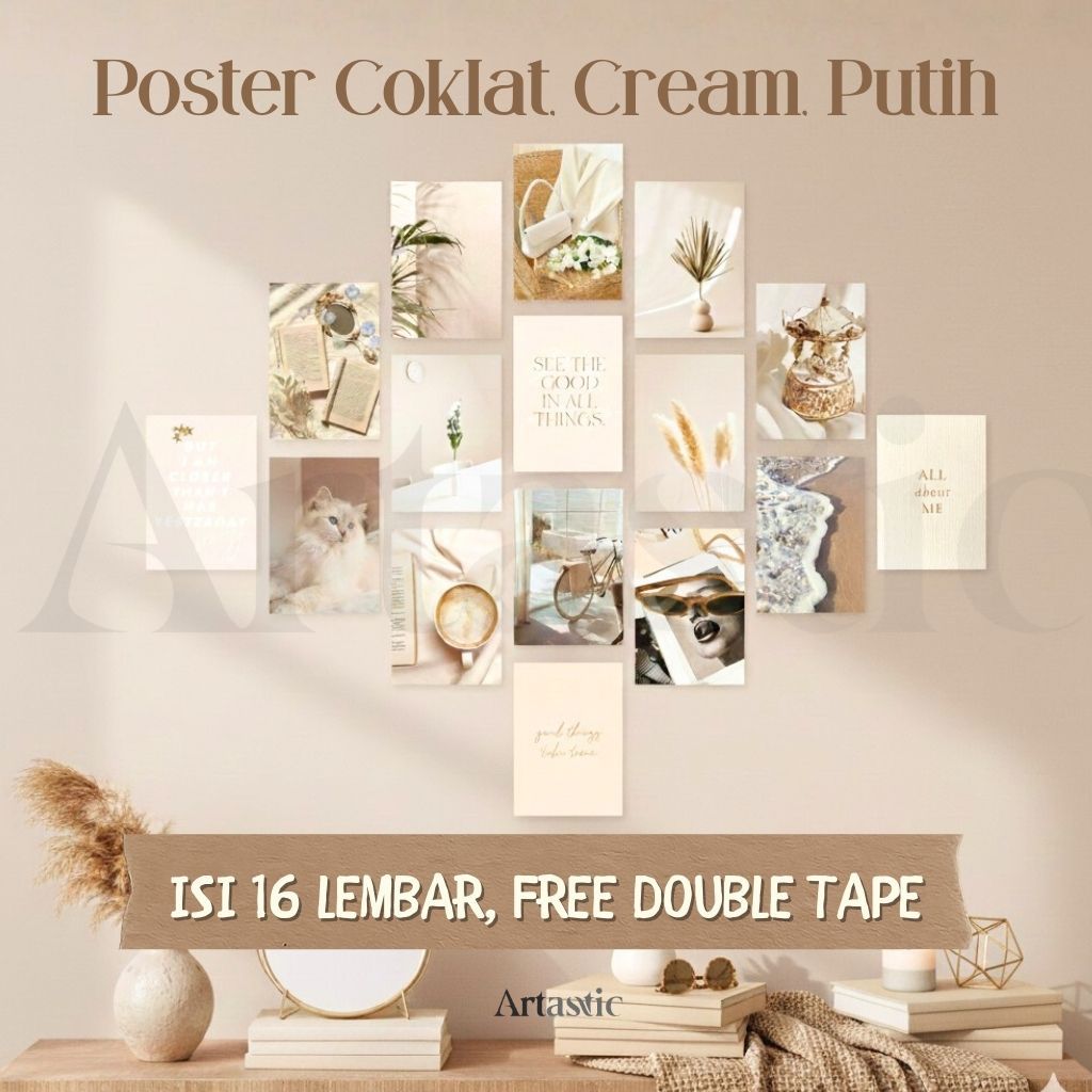 Poster Dinding Aesthetic COKLAT KREM PUTIH | Wall Poster Aesthetic BROWN CREAM WHITE | Poster Aesthe