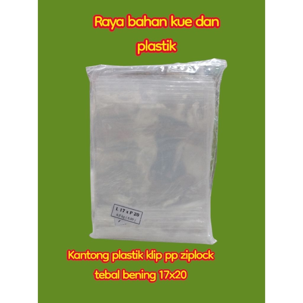 kantong plastik klip pp ziplock 17x20 tebal 0,9