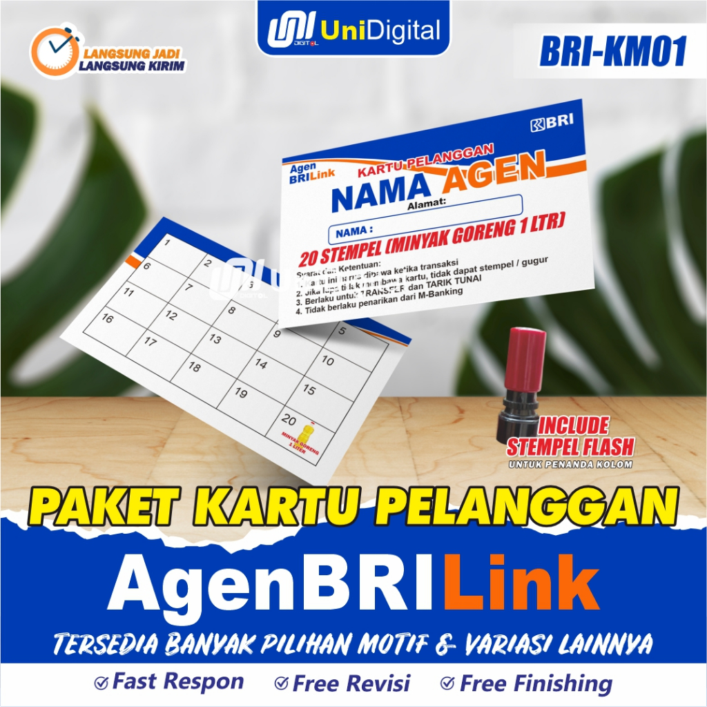 Paket Kartu Nama Member / Kartu Pelanggan Agen BRILink (BRI-KM01)