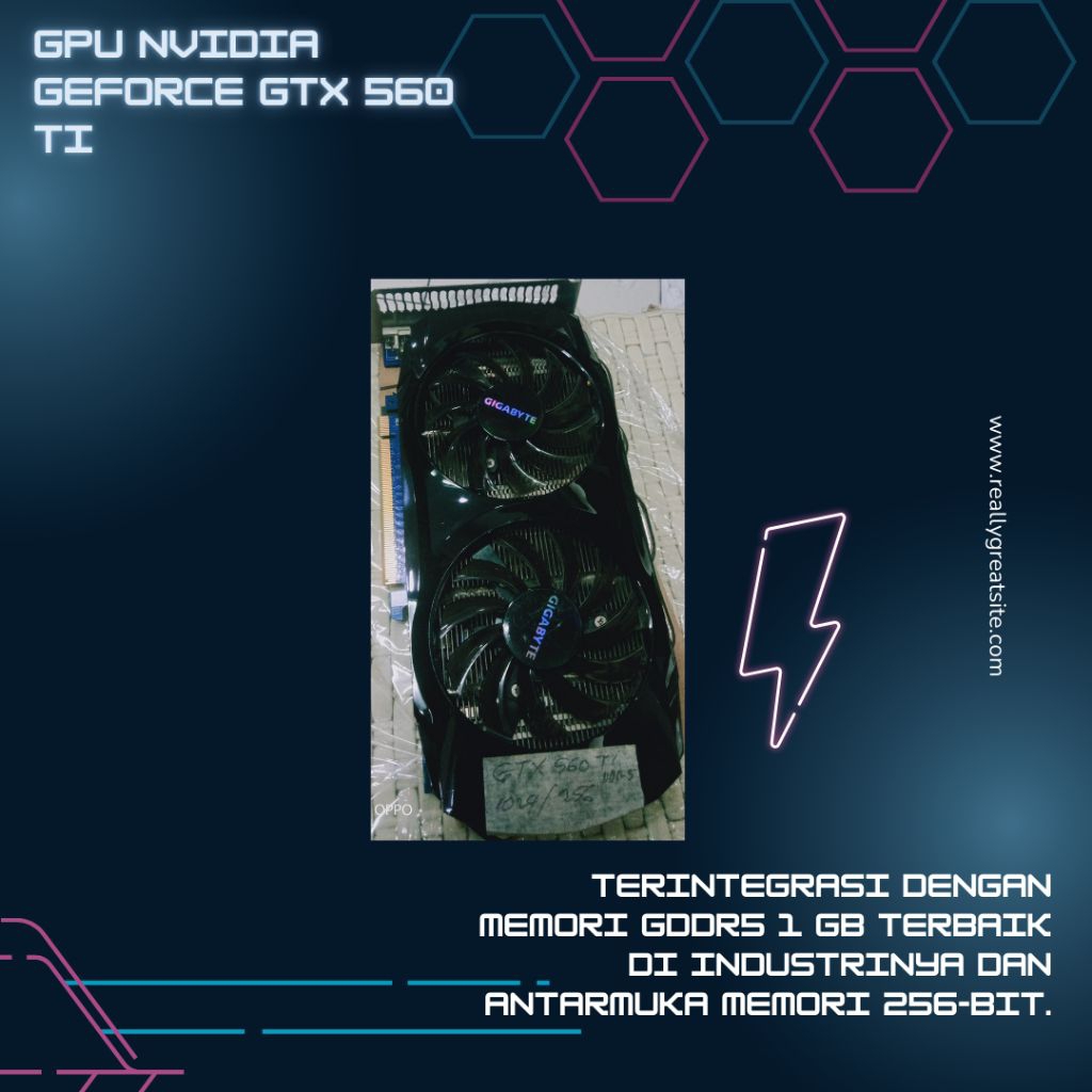 GIGABYTE GeForce GTX 560Ti GPU NVIDIA Terintegrasi Dengan Memori GDDR5 1 GB Terbaik Di Industri Dan 
