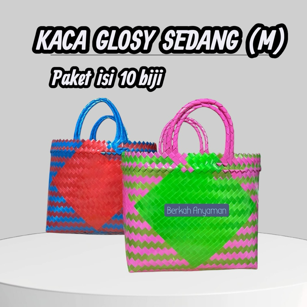 paket grosir isi 10 pcs,tas kaca full glosy ukuran sedang (M),jumbo (L),dan jumbo super (XL),tas haj