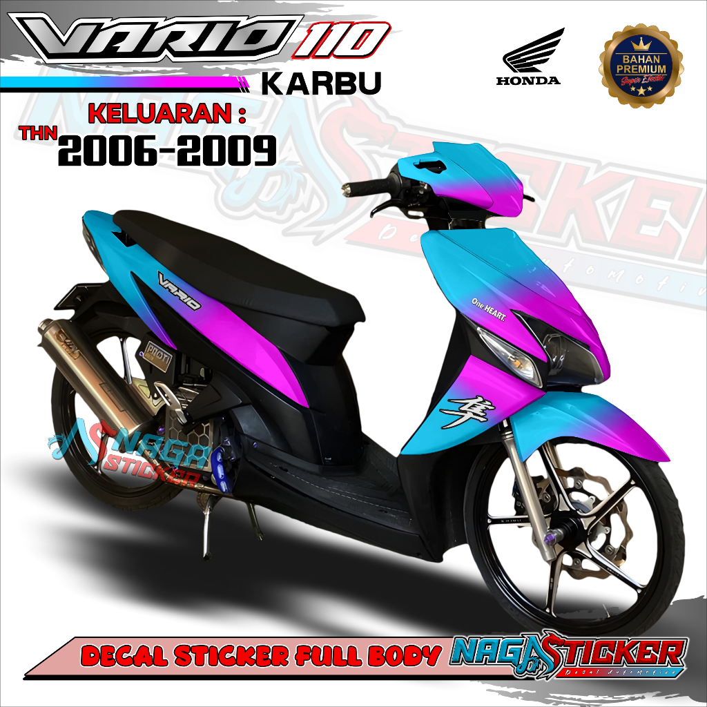 Decal Sticker Motor Full Body Honda Vario 110 Karbu 2006 Motif Bunglon Kode VRK04 Desain Bisa Custom