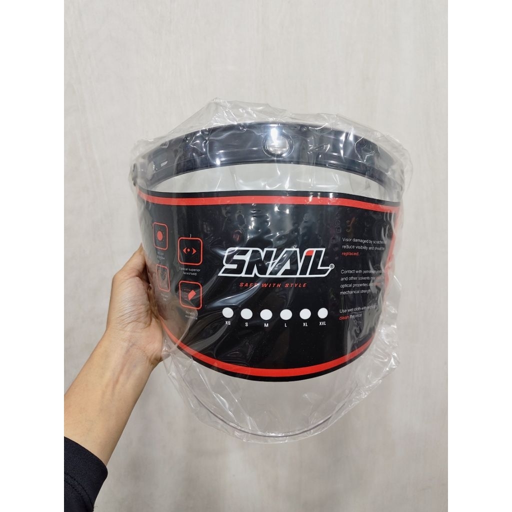 Visor Snail Flat Clear Original Retro Slim Head