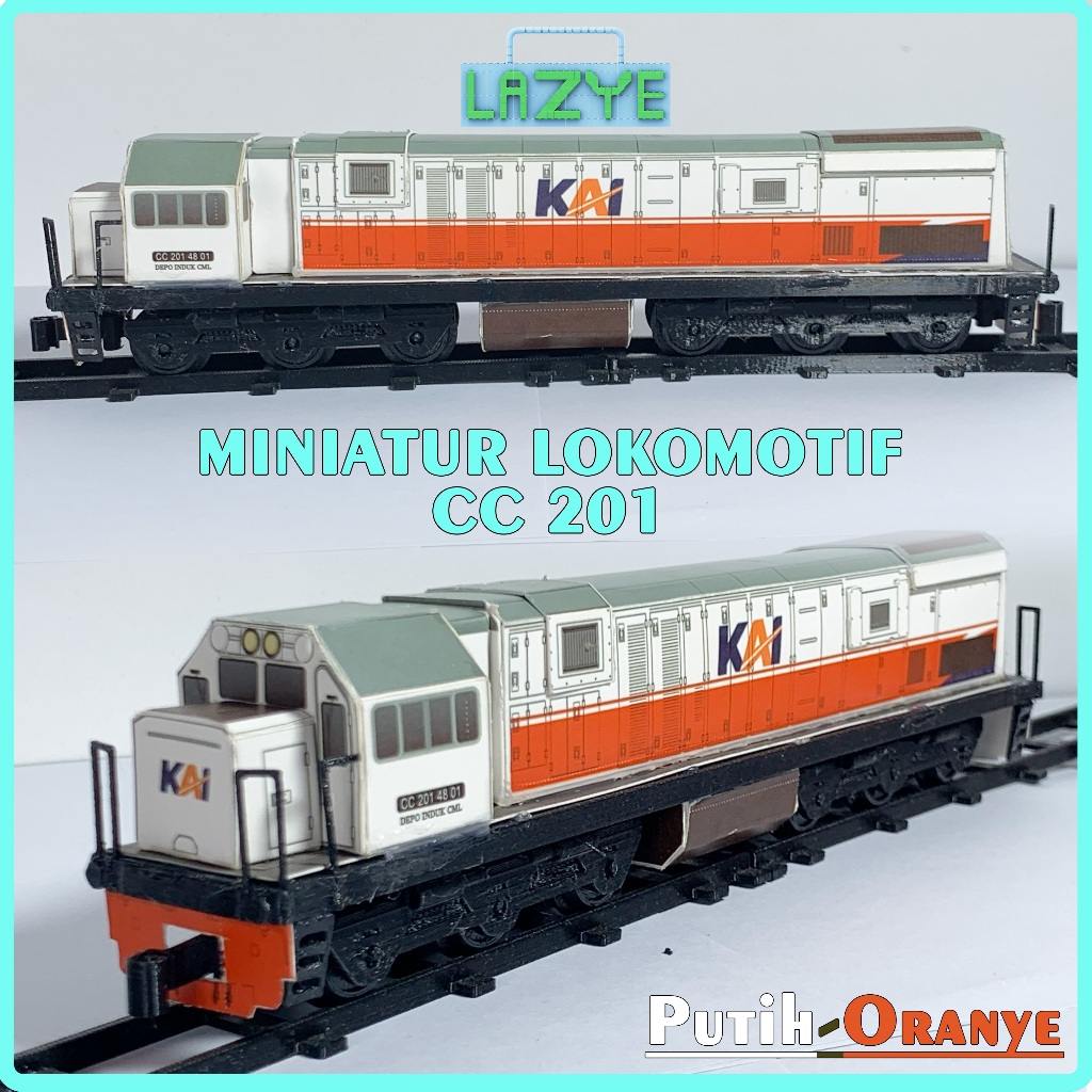 Mainan Miniatur Lokomotif Kereta KAI CC201 Koleksi Livery Oranye Detail, Kereta Api Indonesia