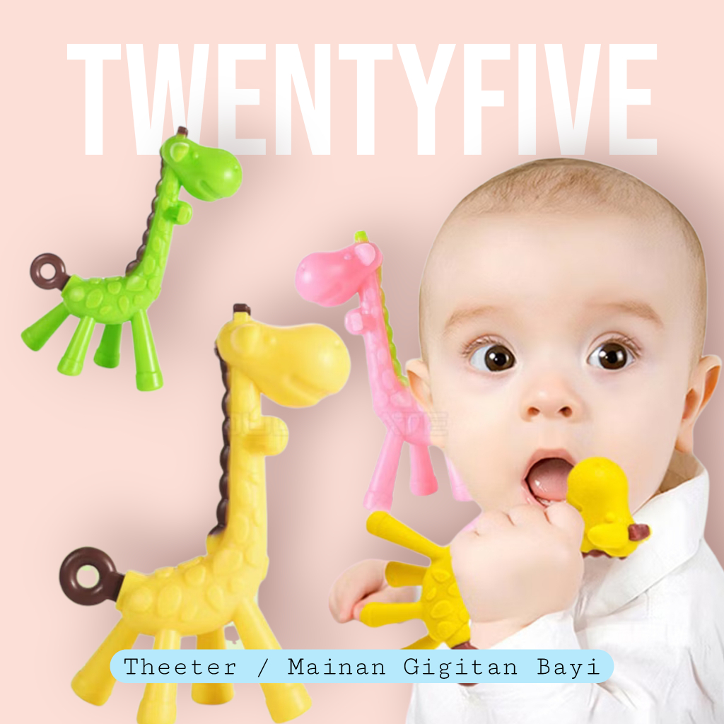 [Twentyfive] Mainan Gigitan Bayi Teether Jerapah / Gigitan Bayi Lembut & Aman , BPA Free