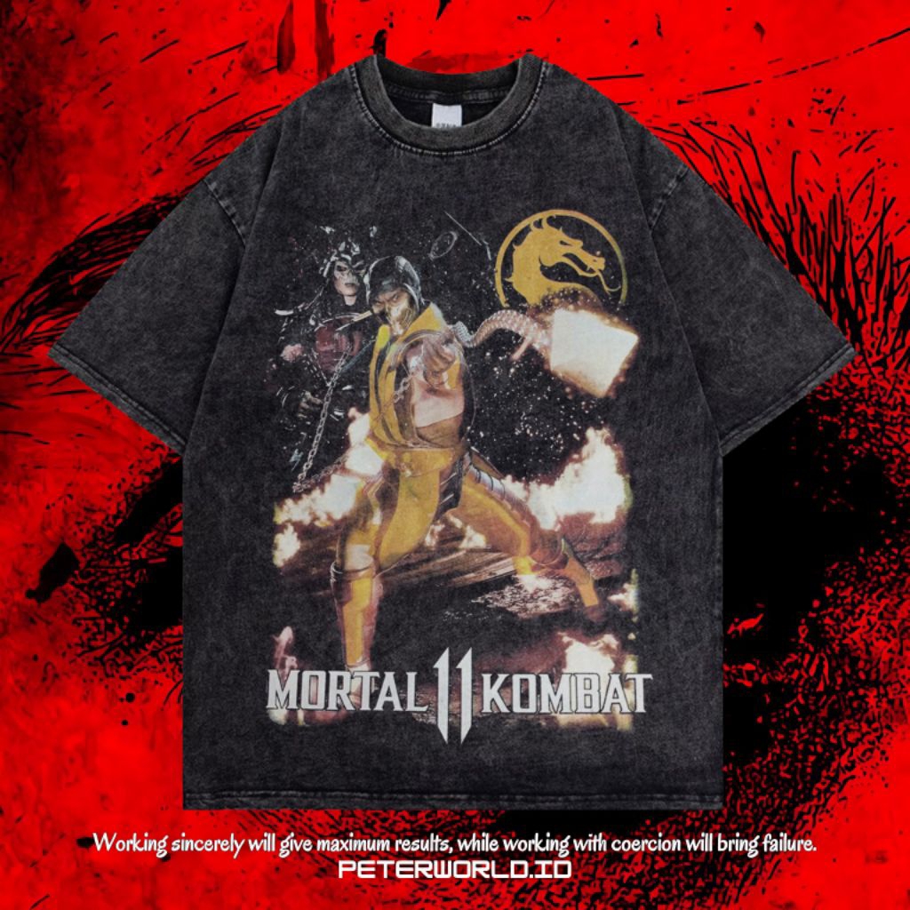 Kaos Oversized | Kaos Washing | Oversized T shirt | Kaos Mortal II Kombat Oversize Washed Vintage Te