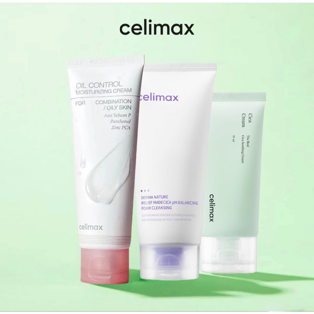 Celimax Derma Nature Relief Madecica PH Balancing Foam Cleansing 150ml / celimax Oil Control Moistur