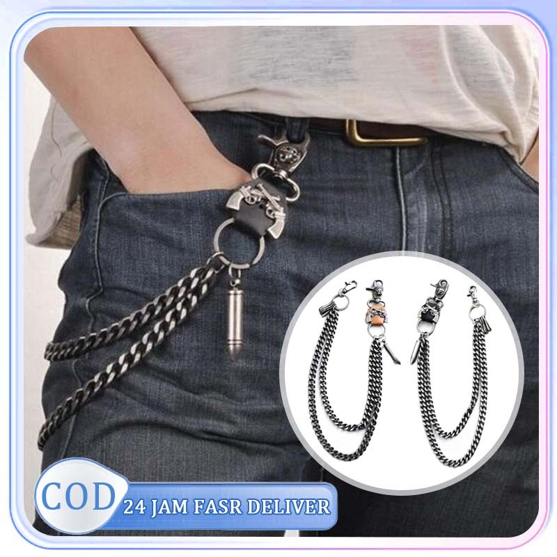 Rantai Celana Pria Rantai Celana Punk Rantai Dompet Pria Anti Karat Rante Dompet Pria Punk