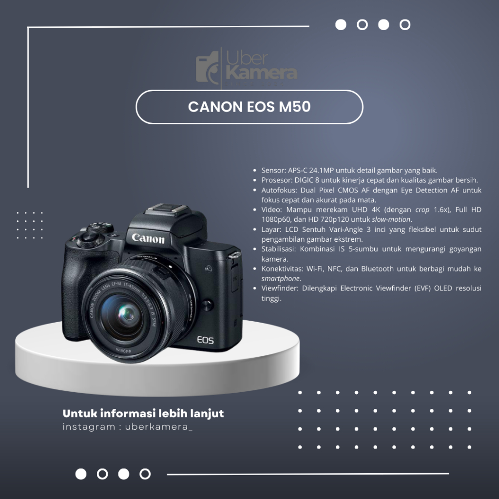 KEMERA MIRRORLESS CANON EOS M50