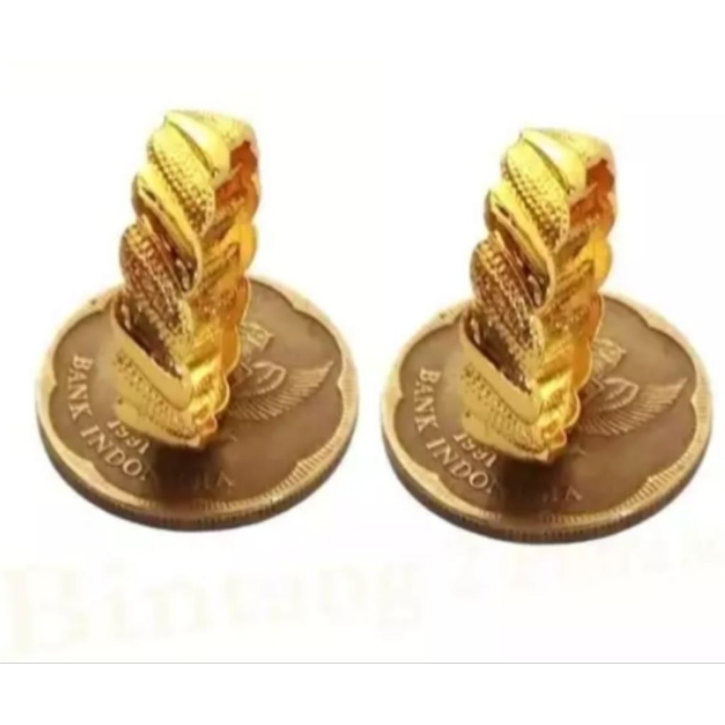 cincin cantik wanita dewasa terbuat dari koin logam asli thn 91