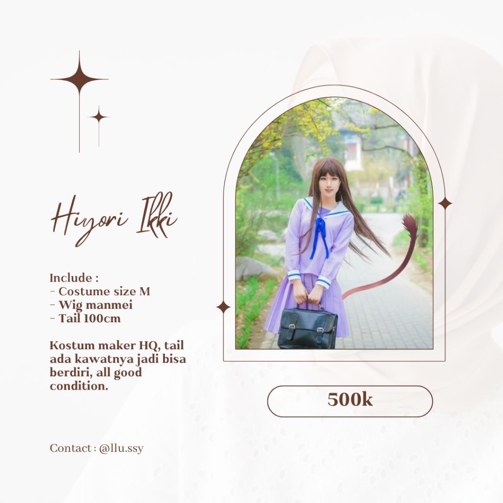 [D] WTS Cosplay Costume Preloved Hiyori Ikki Noragami Anime Seifuku Wig Ekor