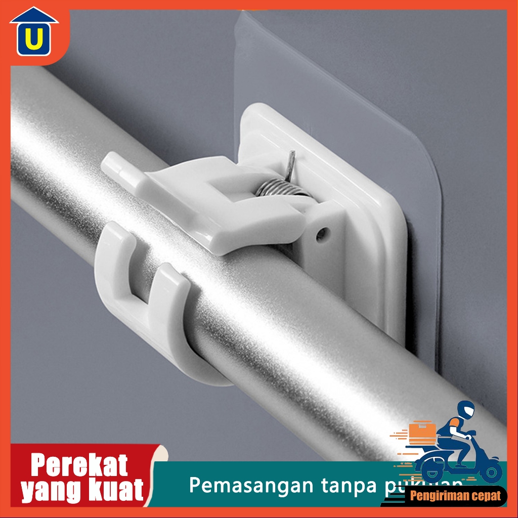 *COD*  Klip kait braket gorden/batang gorden fleksibel/kait perekat/batang gorden/klip batang dapur 