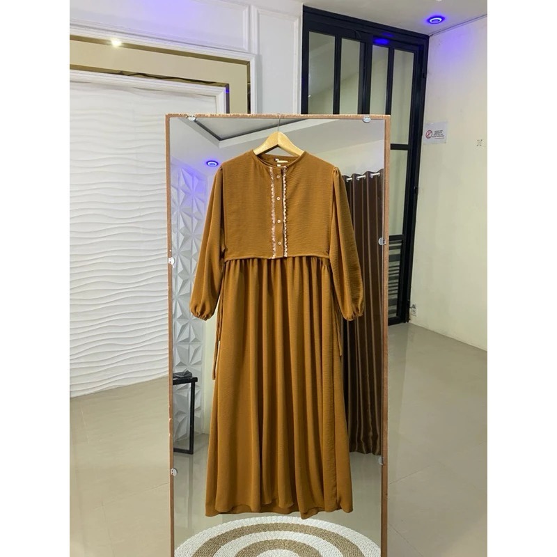 Ameera Dress Set Rompi Gamis Rompi Remaja Kekinian - Dress Rompi Wanita Terbaru Gamis Outer Dewasa