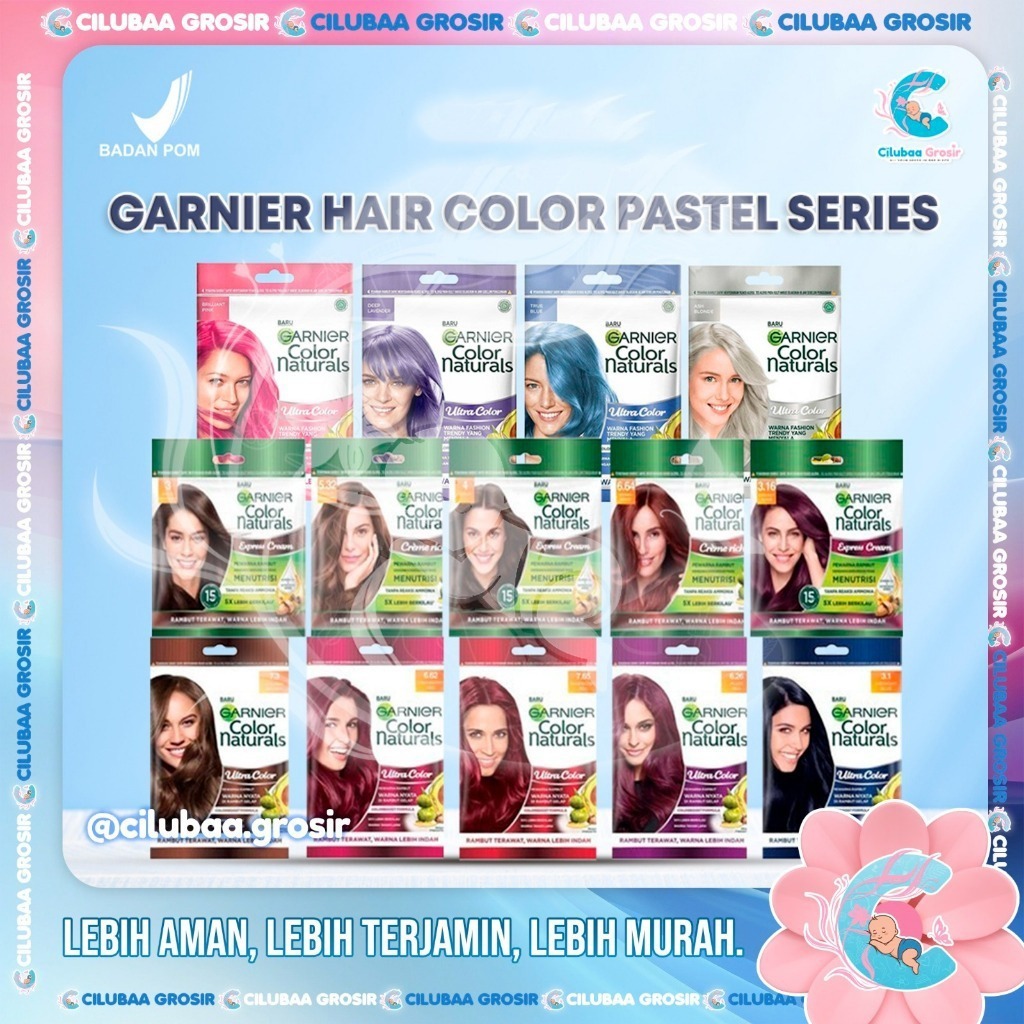 GARNIER Color Naturals Hair Color | Pastel Series Sachet || Semir Rambut Garnier || Pewarna Rambut