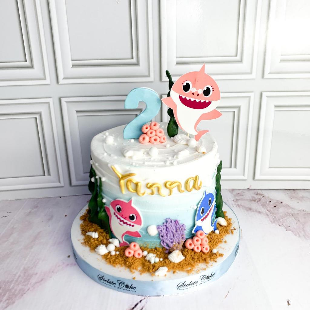 Kue Ulang Tahun/Birthday cake/Kue Ultah tema Baby Shark/Baby Shark Cake