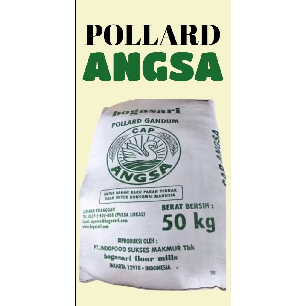 POLLARD ANGSA  50 Kg POLAR CAP ANGSA pakan hewan ternak