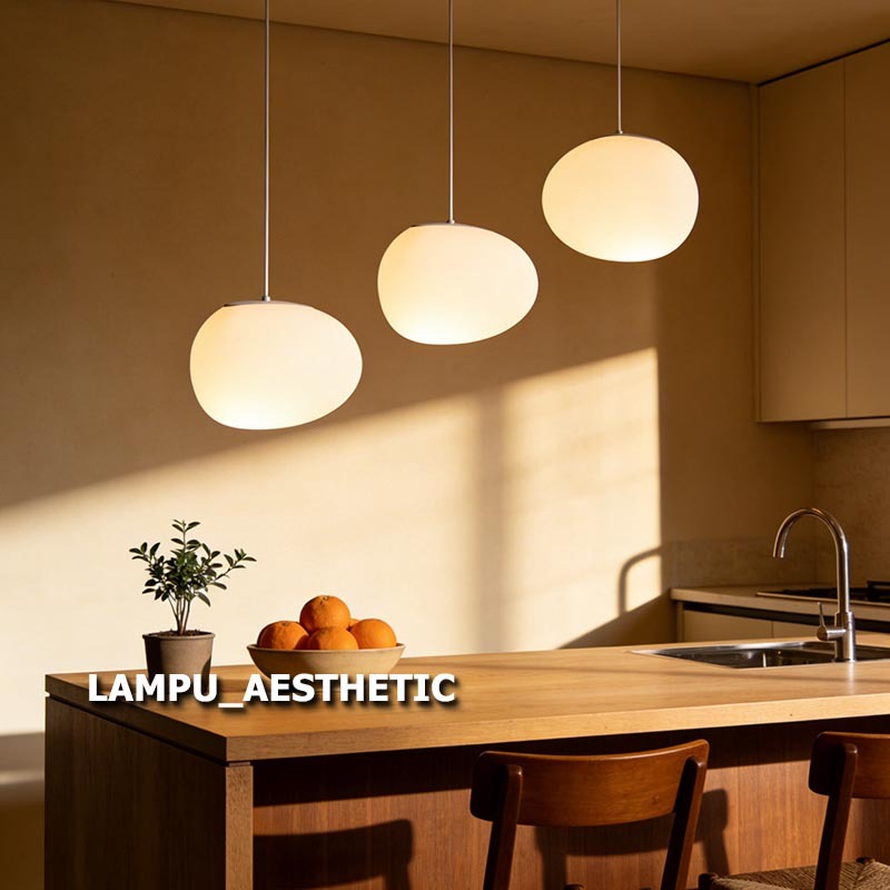 LAMPU_AESTHETIC lampu gantung minimalis lampu cafe 3 Warna lampu gantung ruang tamu Nordik