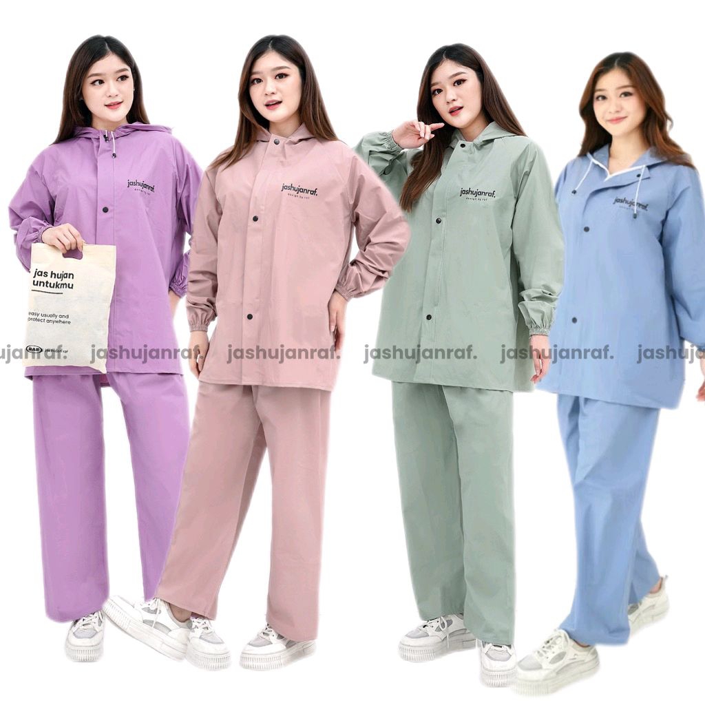 Jas Hujan Setelan Baju Celana Mantel Hujan Pria Wanita Bahan Tebal Anti Air