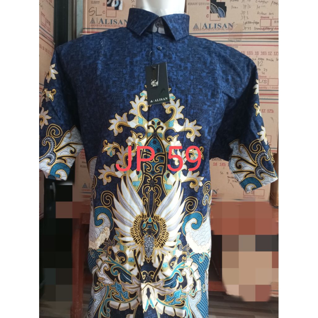 batik Alisan reguler big size 16,5 17 17,5, batik Alisan lengan pendek reguler big size