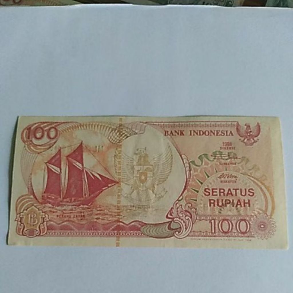Uang kertas 100 tahun 1991 perahu layar