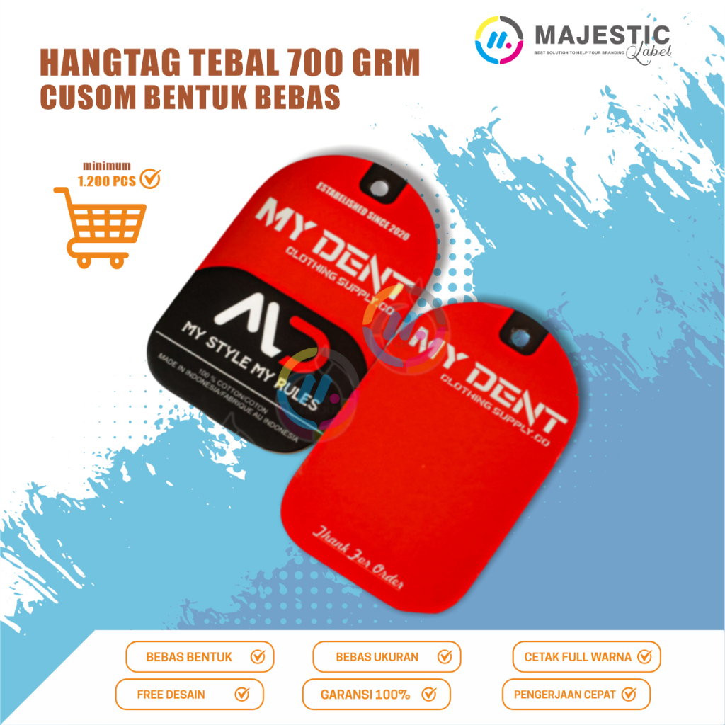 custom hangtag / hangtag tebal/ hangtag distro/ cap baju / label kertas